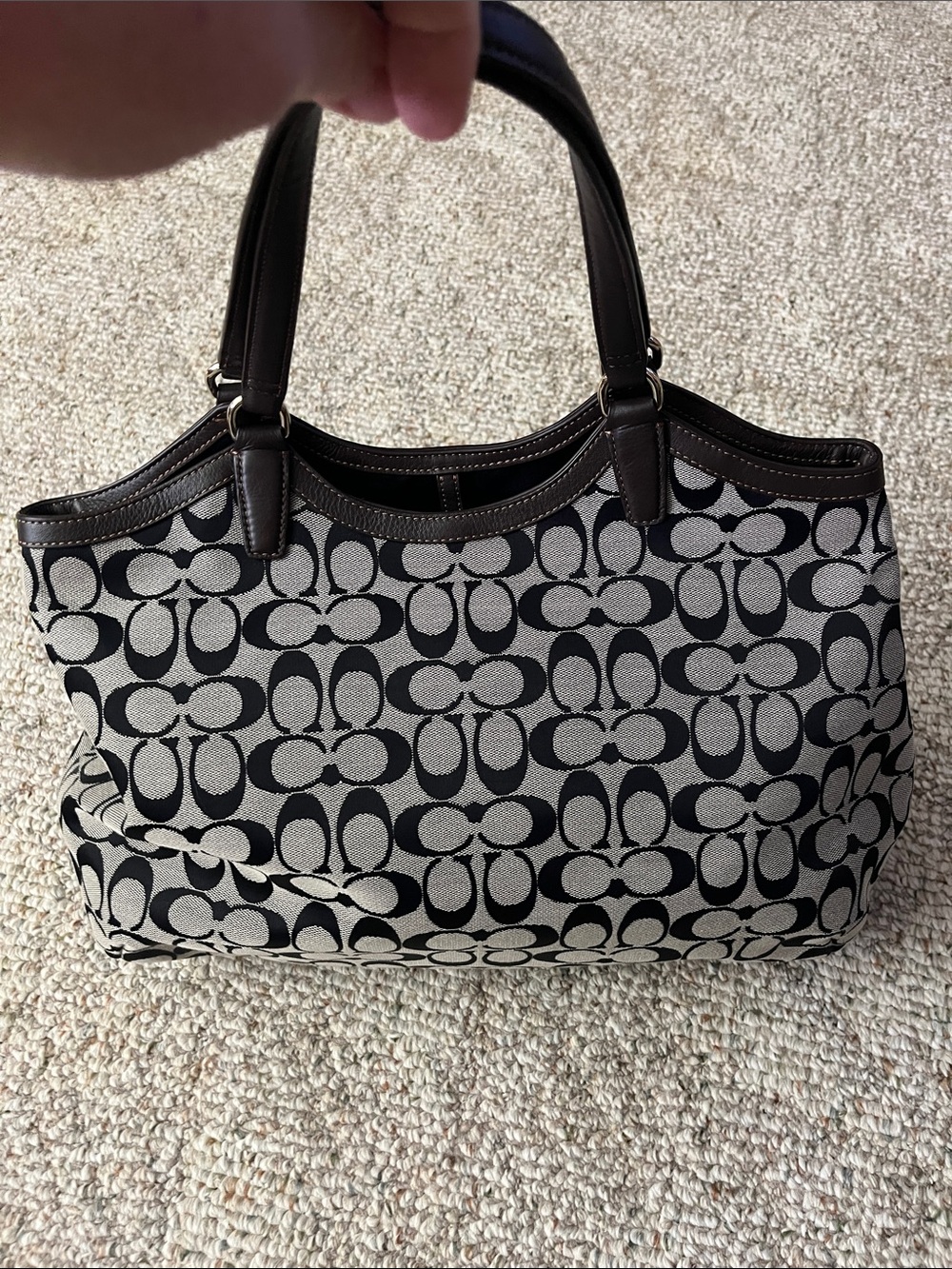 Coach Signature Canvas Python Pattern Shoulder Tote - Picture 3 of 10
